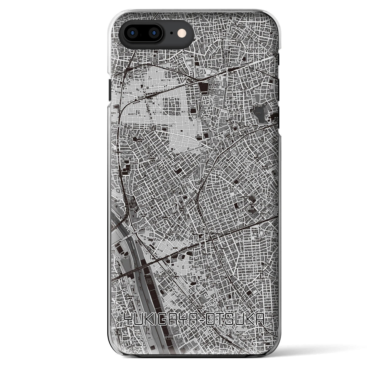 【雪が谷大塚】地図柄iPhoneケース（クリアタイプ・モノトーン）iPhone 8Plus /7Plus / 6sPlus / 6Plus 用