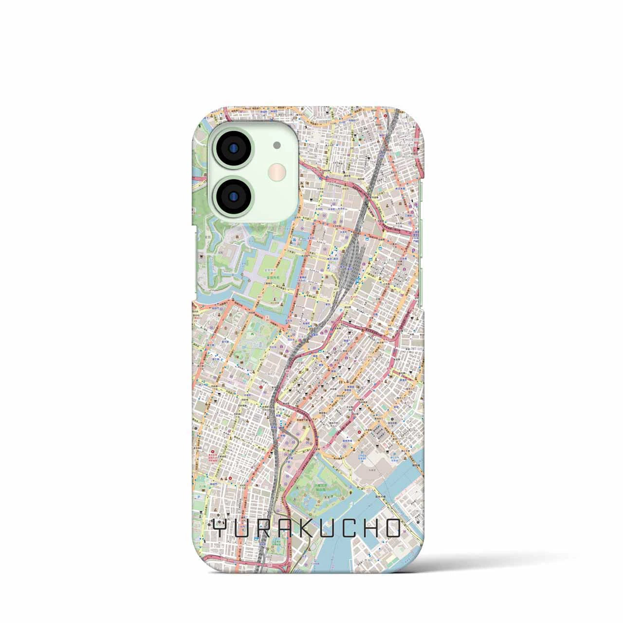 【有楽町】地図柄iPhoneケース（バックカバータイプ・ナチュラル）iPhone 12 mini 用