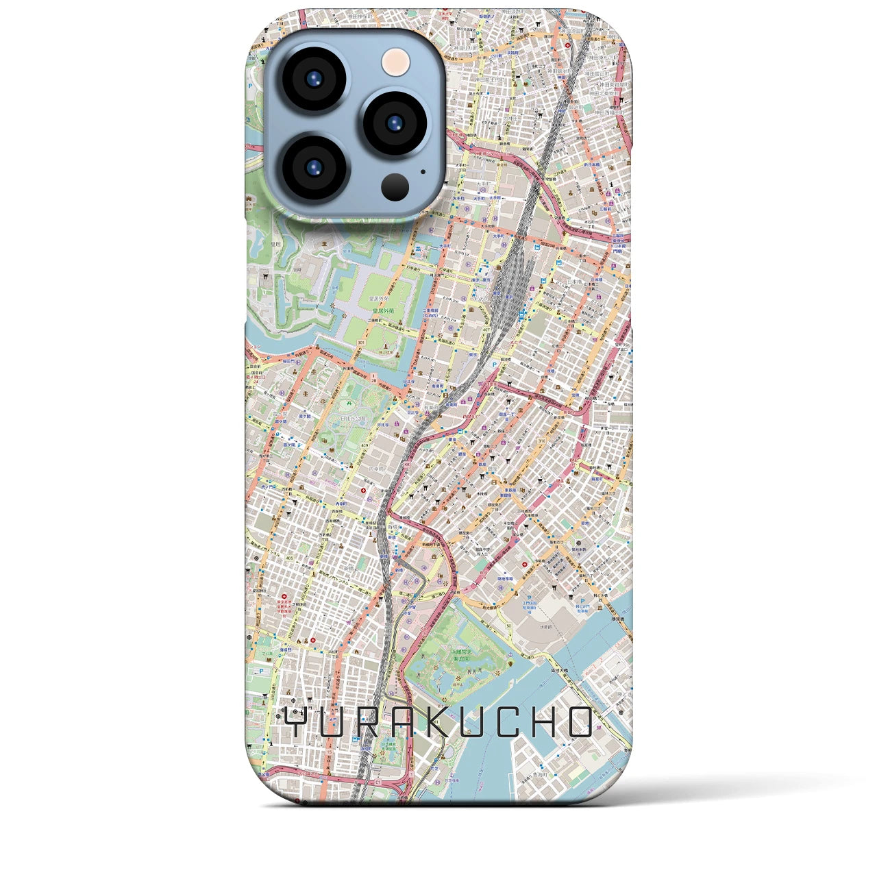 【有楽町】地図柄iPhoneケース（バックカバータイプ・ナチュラル）iPhone 13 Pro Max 用