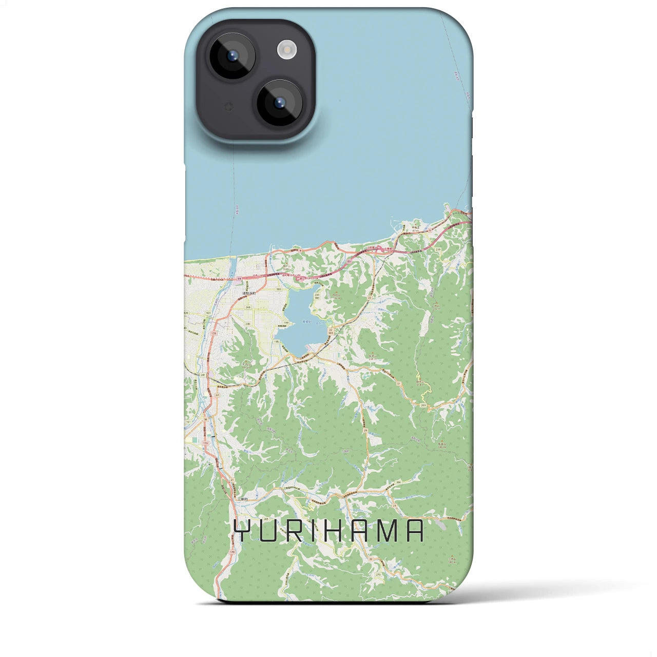 【湯梨浜】地図柄iPhoneケース（バックカバータイプ・ナチュラル）iPhone 14 Plus 用