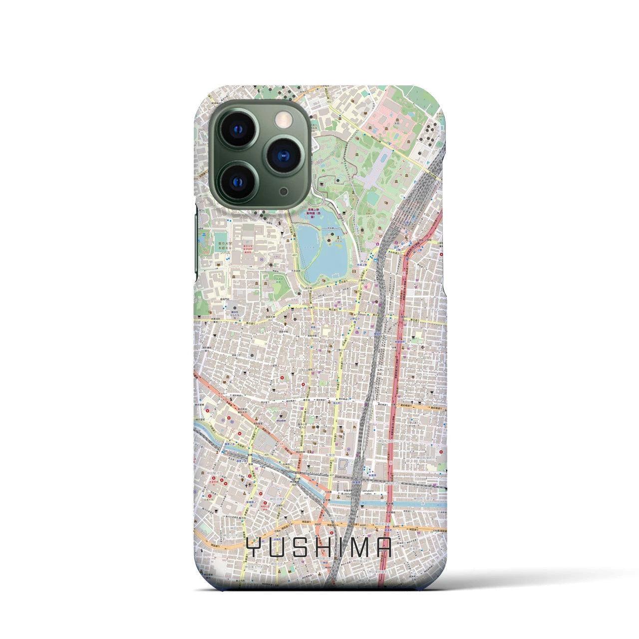 【湯島】地図柄iPhoneケース（バックカバータイプ・ナチュラル）iPhone 11 Pro 用