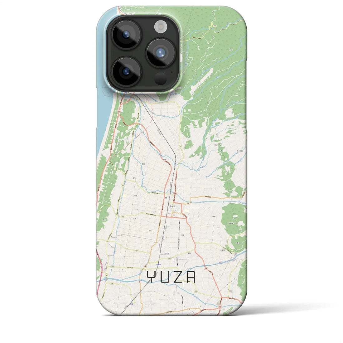 【遊佐】地図柄iPhoneケース（バックカバータイプ・ナチュラル）iPhone 15 Pro Max 用