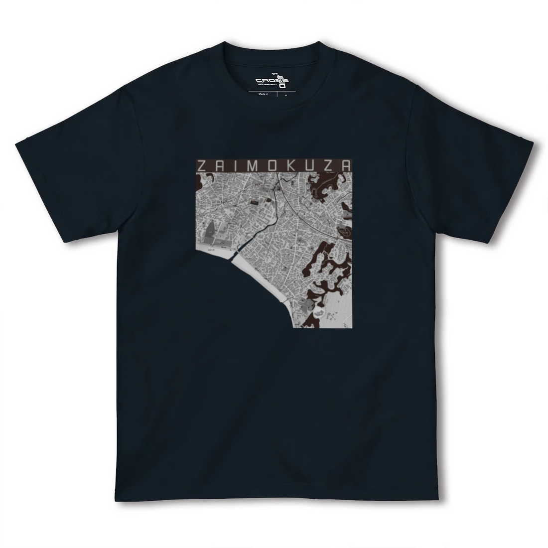 【材木座（神奈川県）】地図柄ヘビーウェイトTシャツ