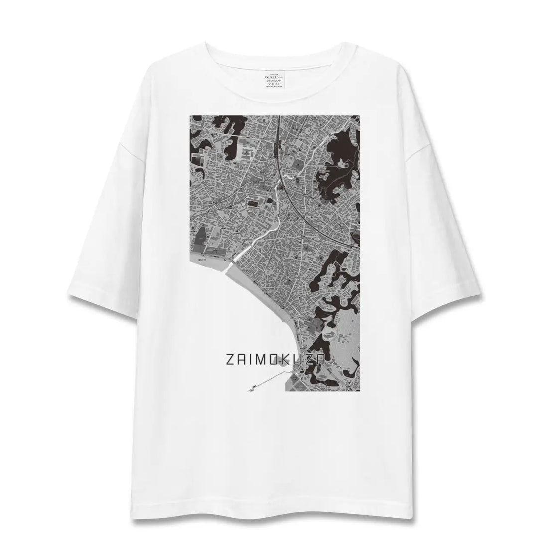 【材木座(神奈川県)】地図柄ビッグシルエットTシャツ