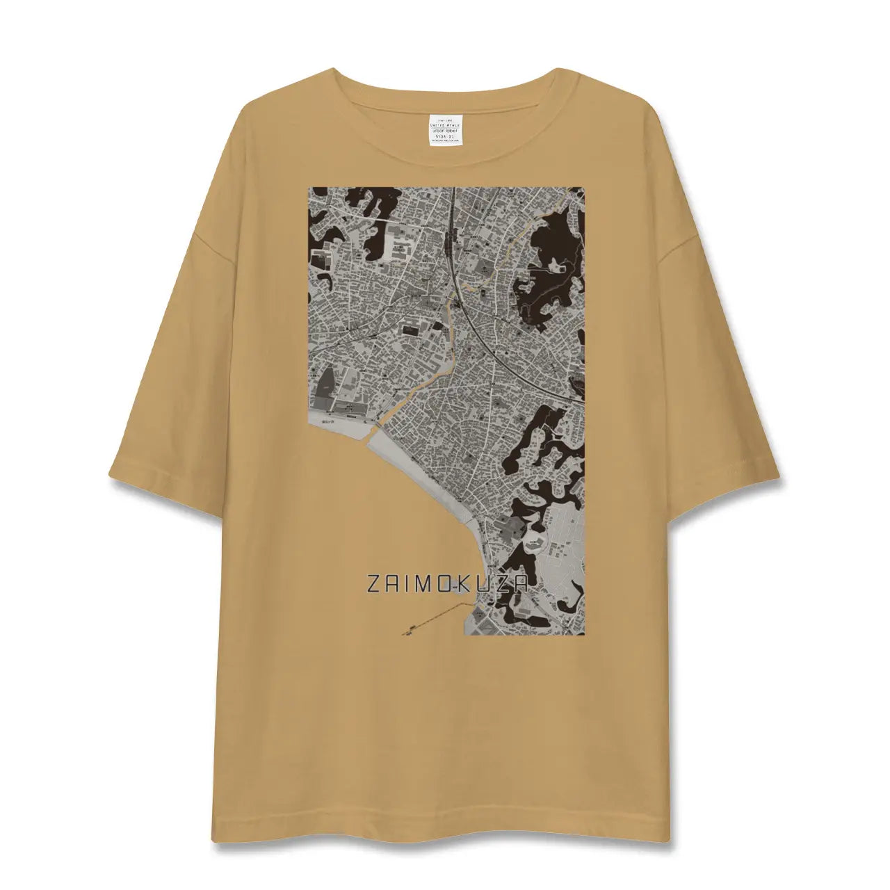 【材木座（神奈川県）】地図柄ビッグシルエットTシャツ