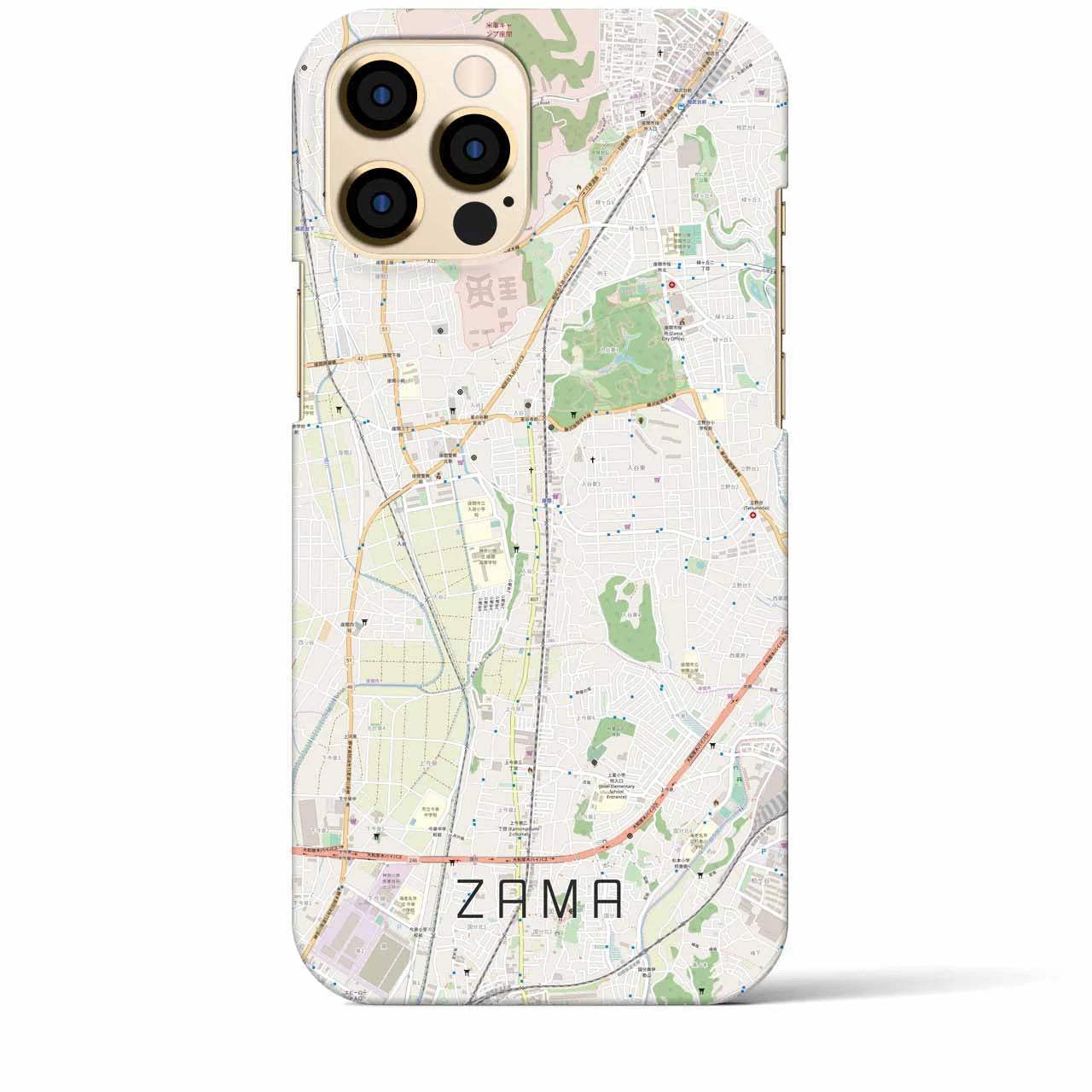 【座間】地図柄iPhoneケース（バックカバータイプ・ナチュラル）iPhone 12 Pro Max 用