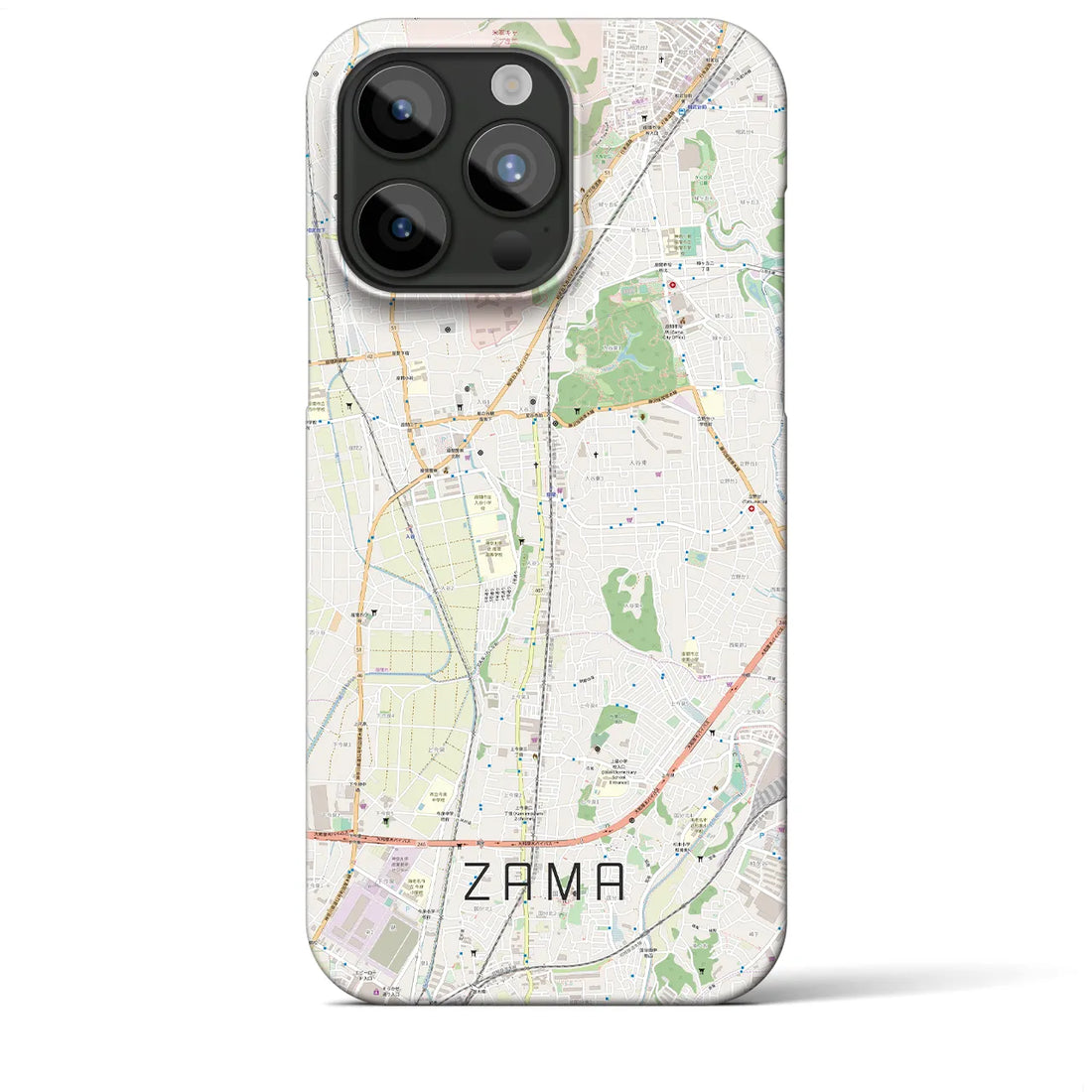 【座間】地図柄iPhoneケース（バックカバータイプ・ナチュラル）iPhone 15 Pro Max 用