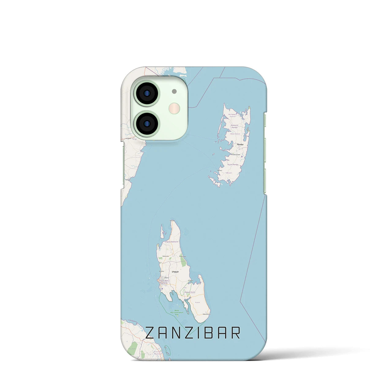 【ザンジバル】地図柄iPhoneケース（バックカバータイプ・ナチュラル）iPhone 12 mini 用