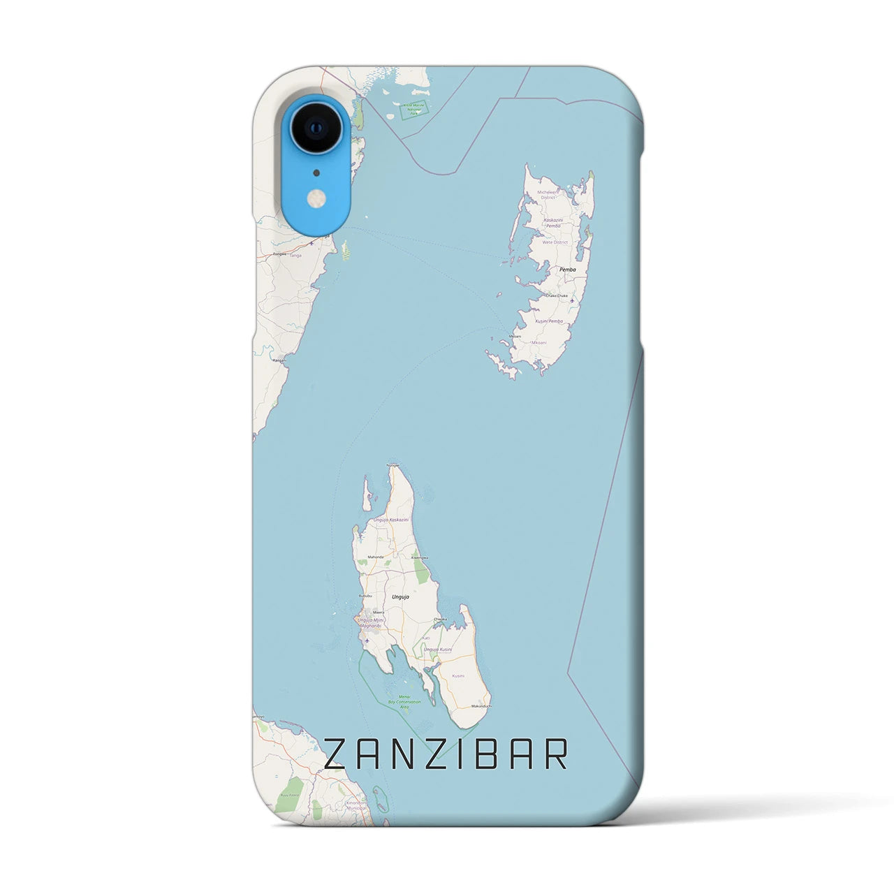 【ザンジバル】地図柄iPhoneケース（バックカバータイプ・ナチュラル）iPhone XR 用