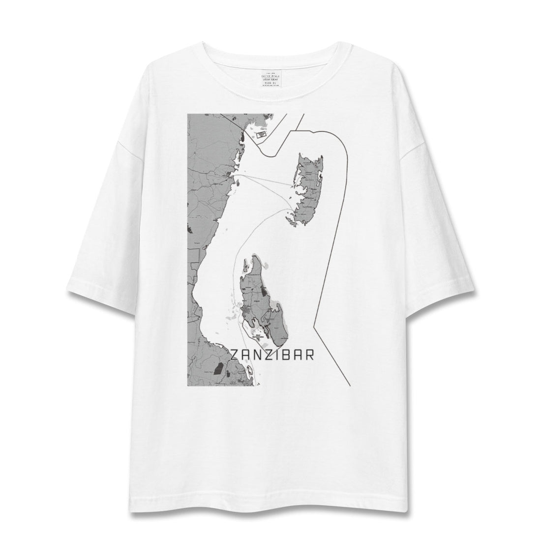 【ザンジバル(タンザニア)】地図柄ビッグシルエットTシャツ