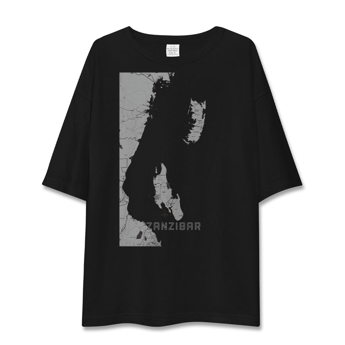 【ザンジバル(タンザニア)】地図柄ビッグシルエットTシャツ