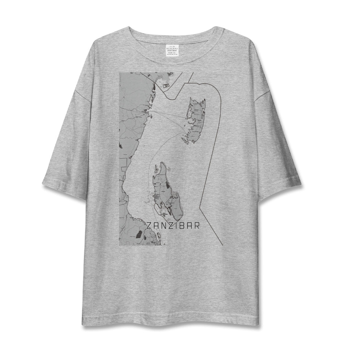 【ザンジバル（タンザニア）】地図柄ビッグシルエットTシャツ