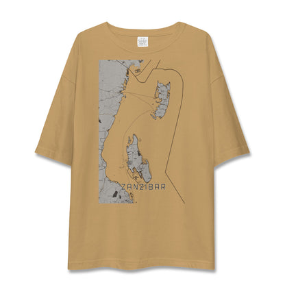【ザンジバル（タンザニア）】地図柄ビッグシルエットTシャツ