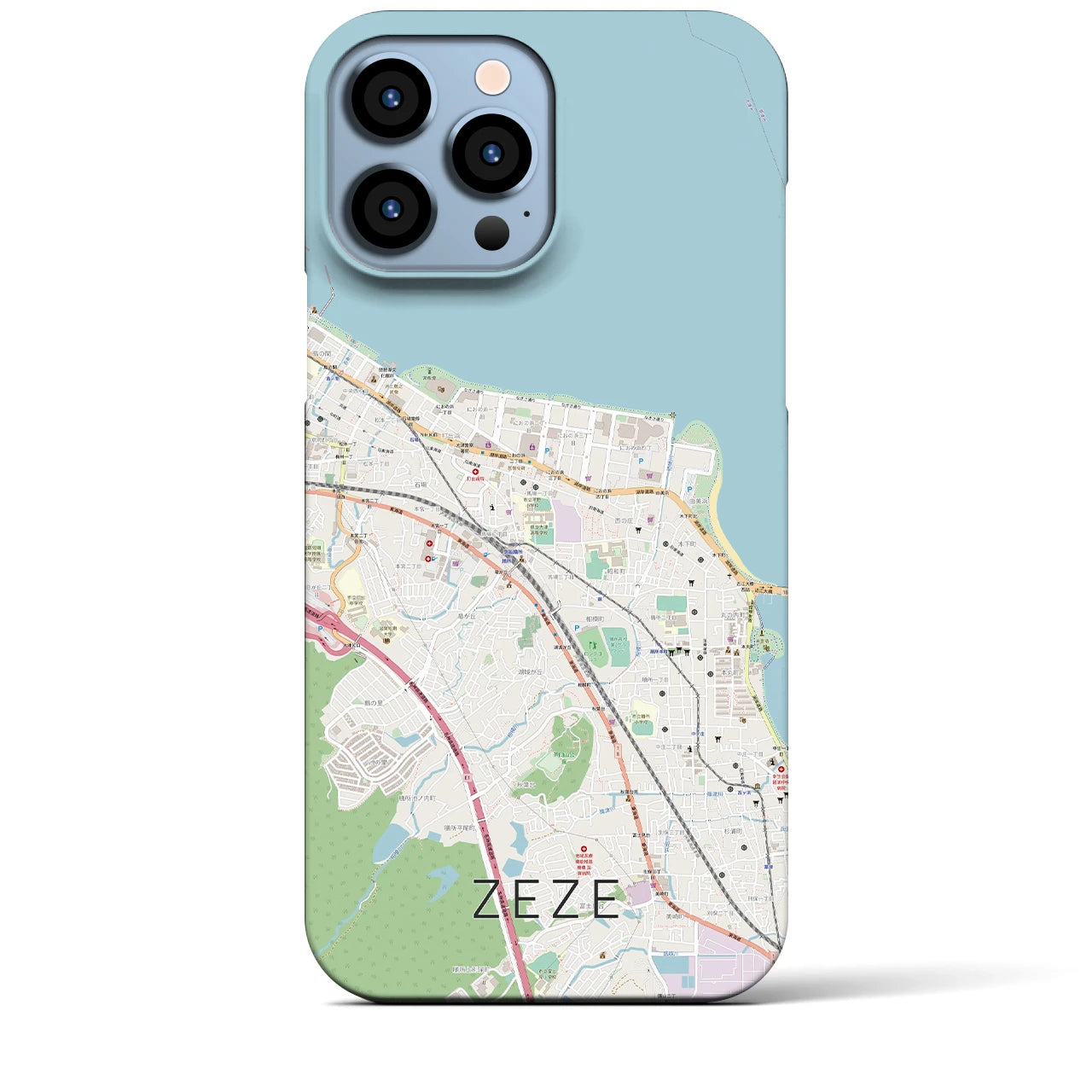 【膳所】地図柄iPhoneケース（バックカバータイプ・ナチュラル）iPhone 13 Pro Max 用