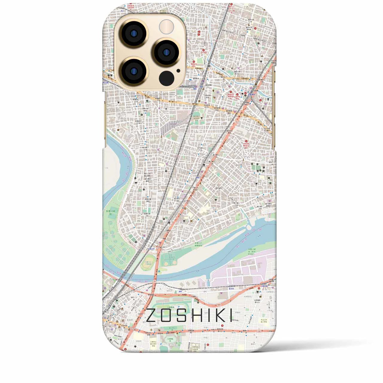 【雑色】地図柄iPhoneケース（バックカバータイプ・ナチュラル）iPhone 12 Pro Max 用