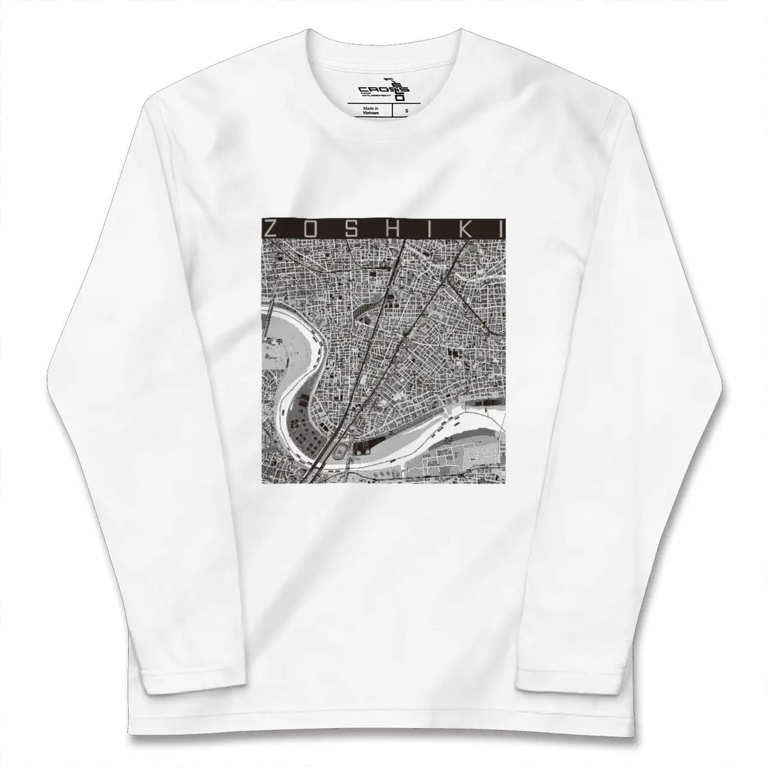 【雑色（東京都）】地図柄ロングスリーブTシャツ