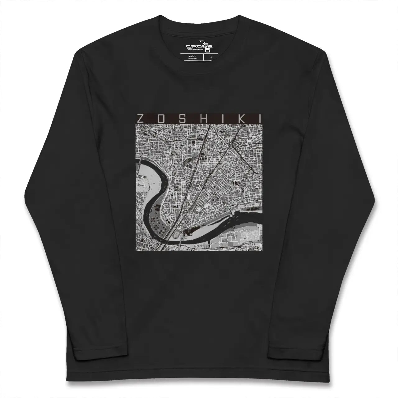 【雑色（東京都）】地図柄ロングスリーブTシャツ
