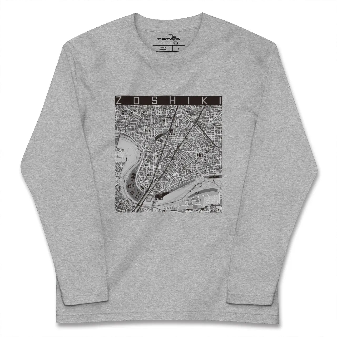 【雑色（東京都）】地図柄ロングスリーブTシャツ