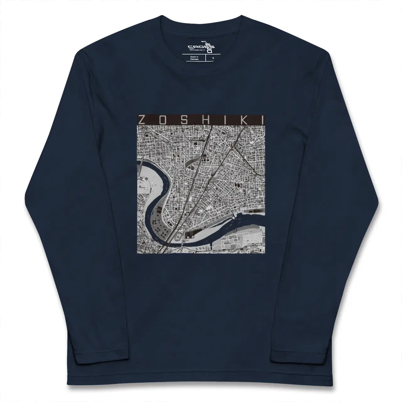 【雑色（東京都）】地図柄ロングスリーブTシャツ
