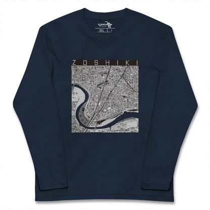 【雑色（東京都）】地図柄ロングスリーブTシャツ