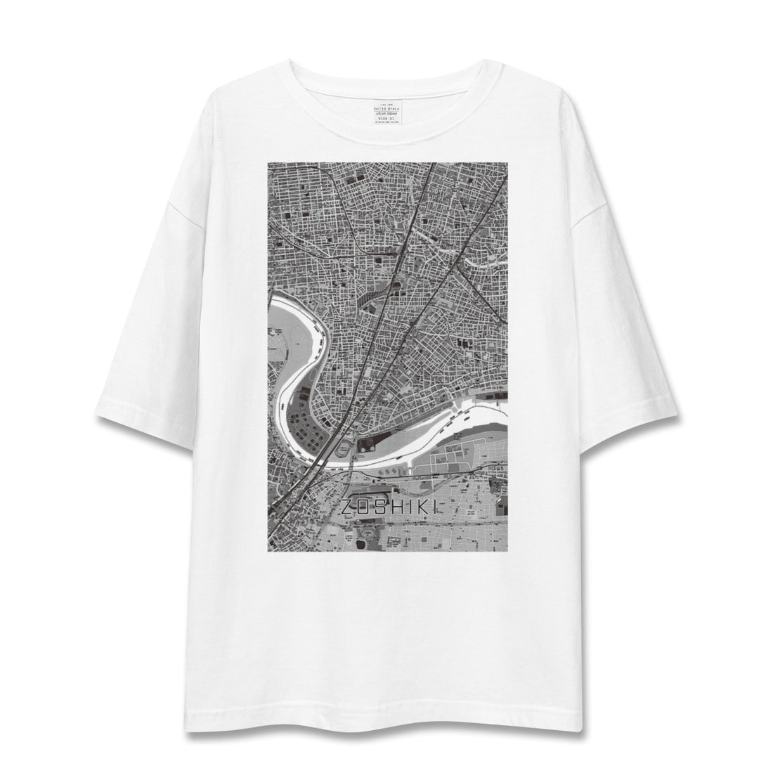 【雑色（東京都）】地図柄ビッグシルエットTシャツ