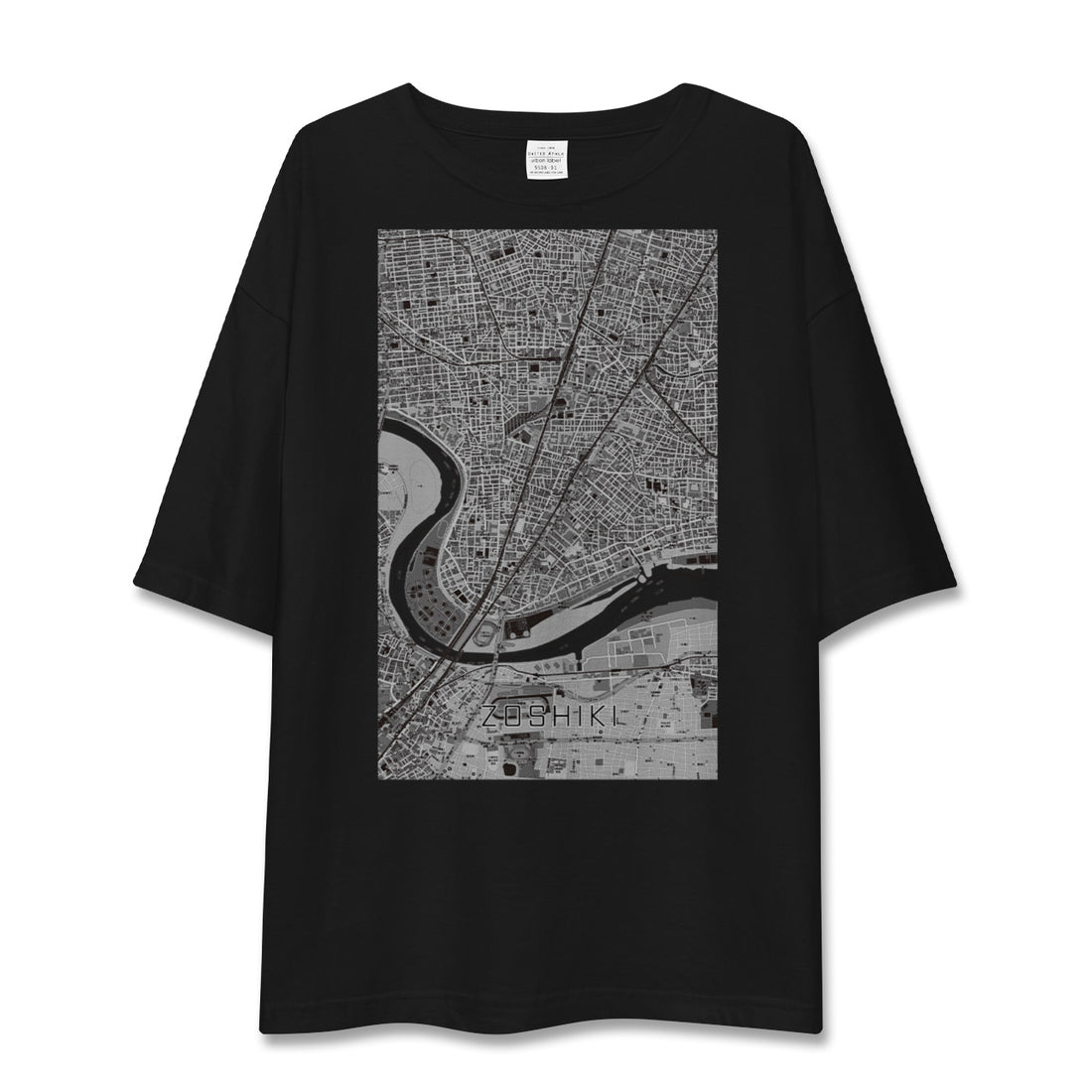 【雑色（東京都）】地図柄ビッグシルエットTシャツ