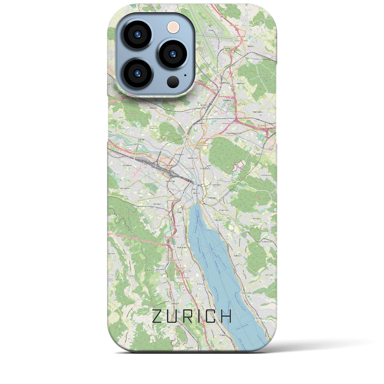 【チューリッヒ】地図柄iPhoneケース（バックカバータイプ・ナチュラル）iPhone 13 Pro Max 用