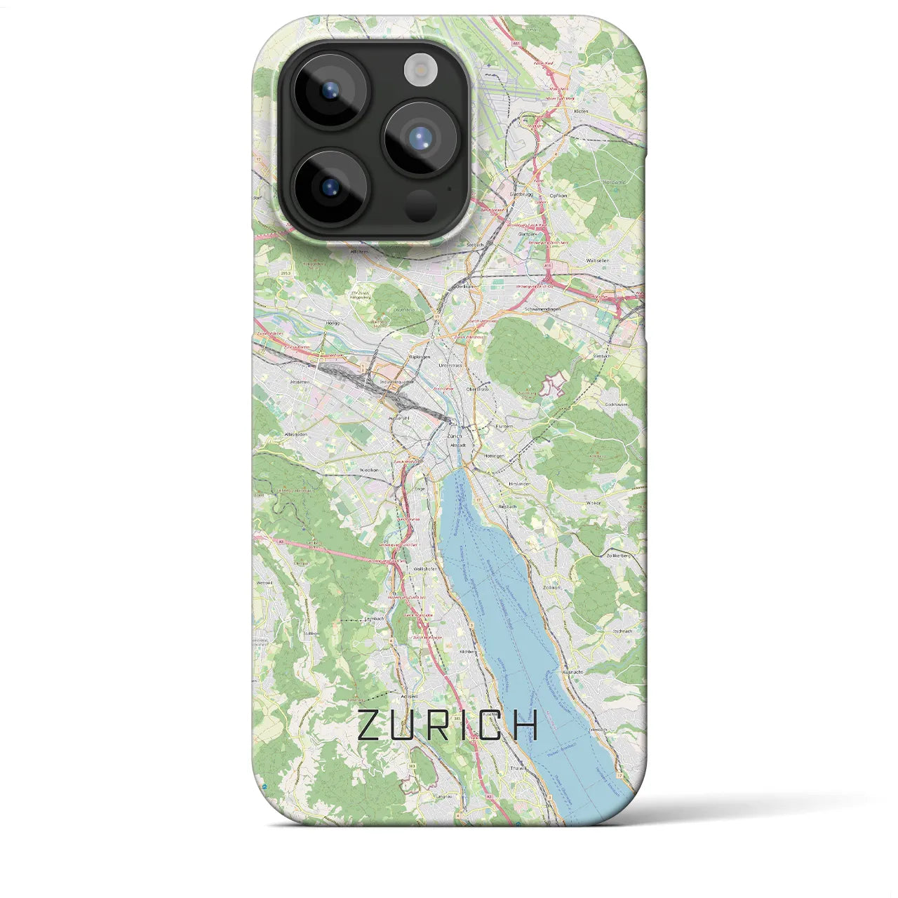 【チューリッヒ】地図柄iPhoneケース（バックカバータイプ・ナチュラル）iPhone 15 Pro Max 用